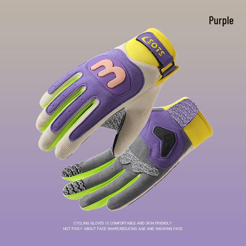 Unisex Retro Touchscreen Full-Finger Motorcycle Gloves - Breathable, Sunscreen, Summer Riding