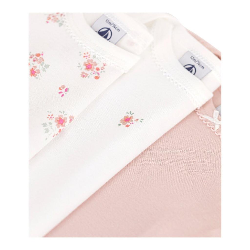 body set A0BGB Multicolor 1 12 months 74cm [Petit Bateau] Long-sleeved 3-piece