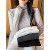 Autumn and winter semi-turtleneck thickened German velvet long-sleeved shirt women's warm bottoming shirt slim and thin suit inner top