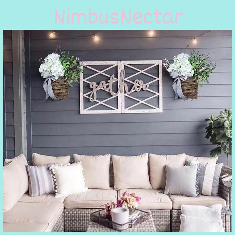 Hydrangea Door Spring Hanging Basket Artificial Flower Wreath Home Decoration