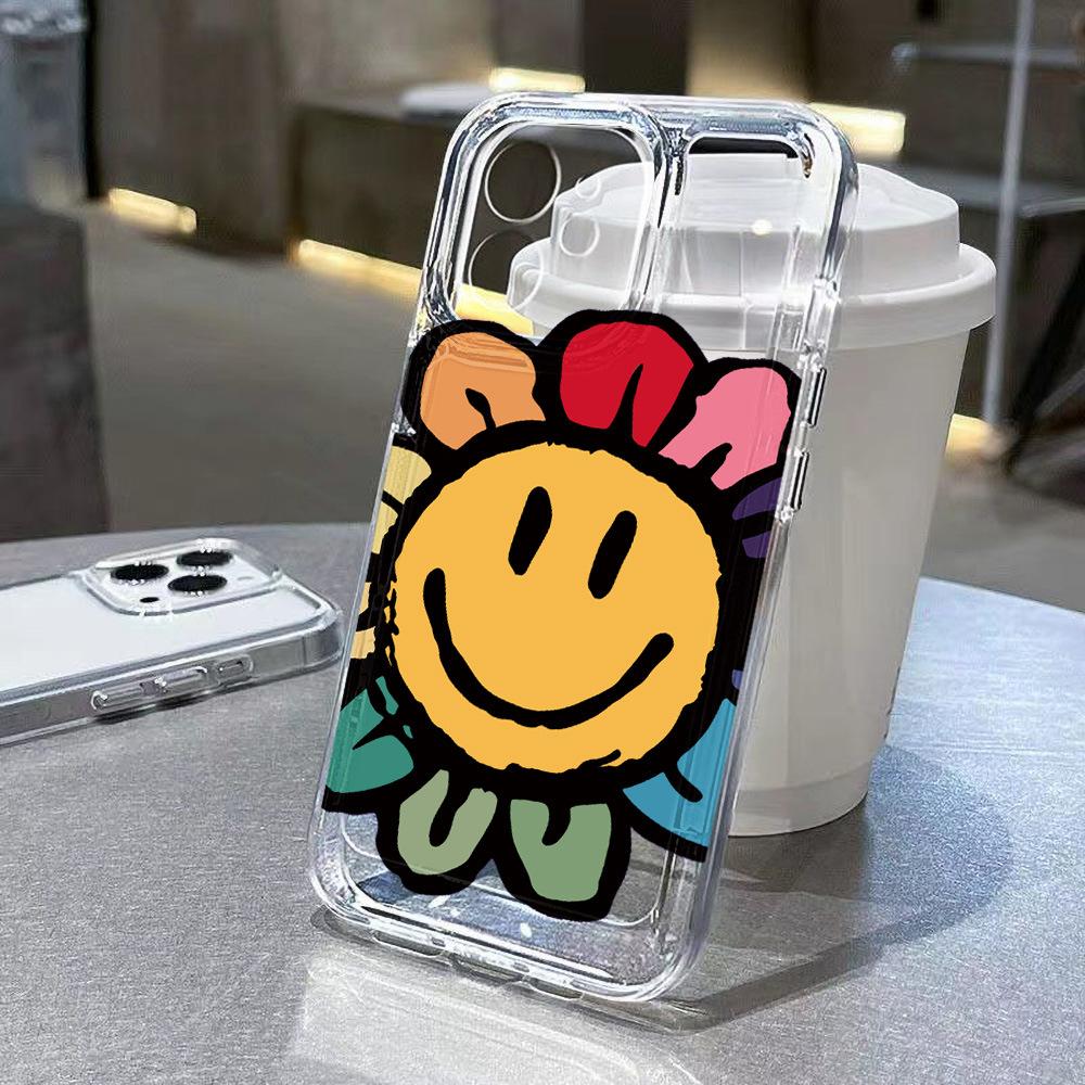 Smiley Sunflower Suitable for iPhone17 Space Phone Case 16Pro All Inclusive x Apple 14 All Inclusive 15 Protective Case apple 17