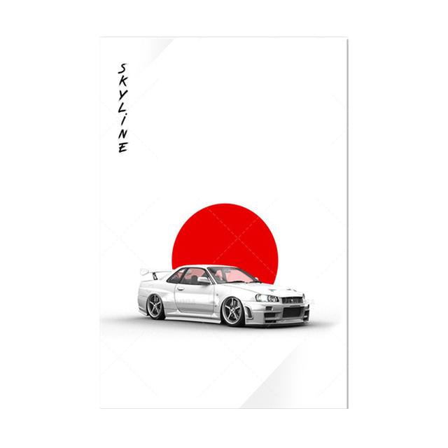 Modern Cool Japanese Style Car Canvas Painting Wall Art Pictures Posters and Prints Artwork for Living Bedroom Home Decoration No Frame