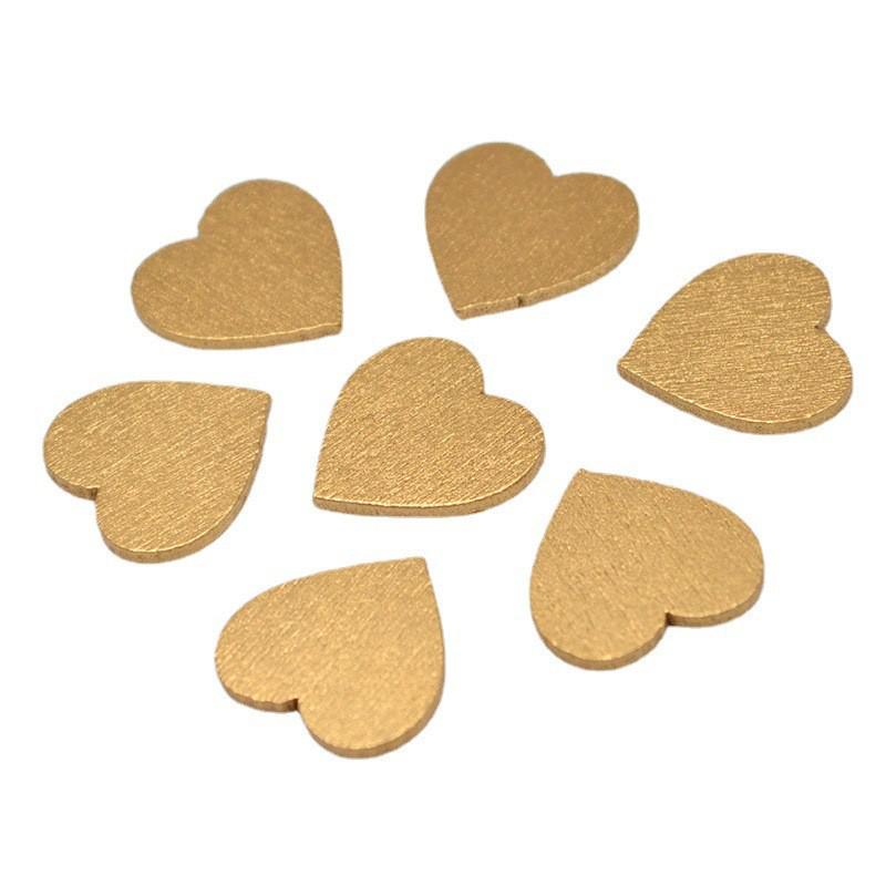 18mm Wooden Heart Chips, 100pc Pack - Colored Wedding & Festival DIY Decorations