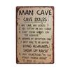 Man Cave Rule Metal Tin Sign Vintage Poster Home Bar Hotel Wall Painting Plaque Party Bar Public Decor 20*30 CM