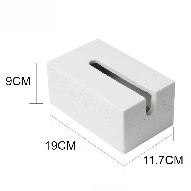 

Creative Tissue Box Modern Luxury Stone Wet Tissue Case Aesthetic Rectangular Napkin Box Home Kitchen Storage Organization Decor білий