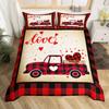 Couple King Duvet Cover Love Birds Bedding Set Heart Tree Branch Comforter Cover Romantic Love Anniversary Polyester Quilt Cover