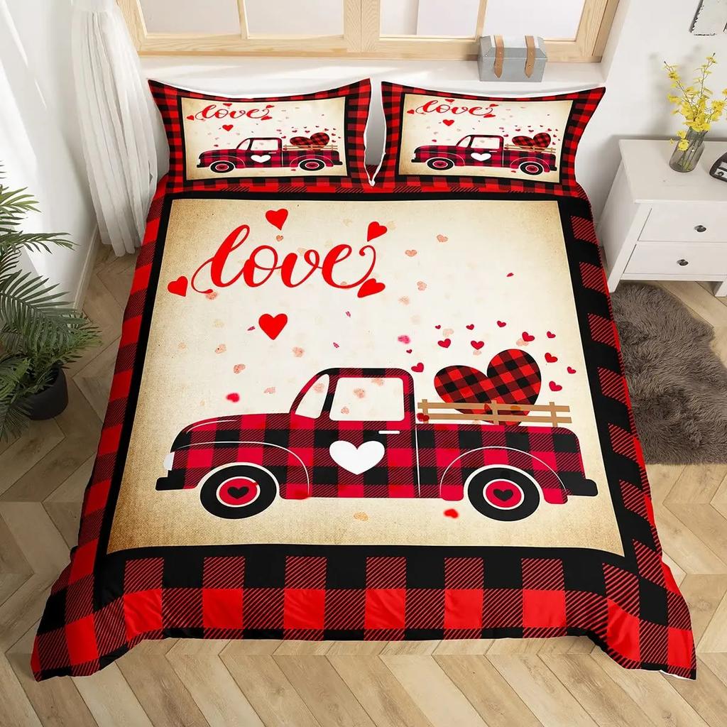 Couple King Duvet Cover Love Birds Bedding Set Heart Tree Branch Comforter Cover Romantic Love Anniversary Polyester Quilt Cover