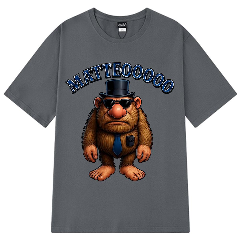 Matteooooo Funny Italian Gorilla Mafia T-Shirt Brainrot Italy Meme T Shirts Men Women Fashion Oversized Hip-hop Cotton T-shirts