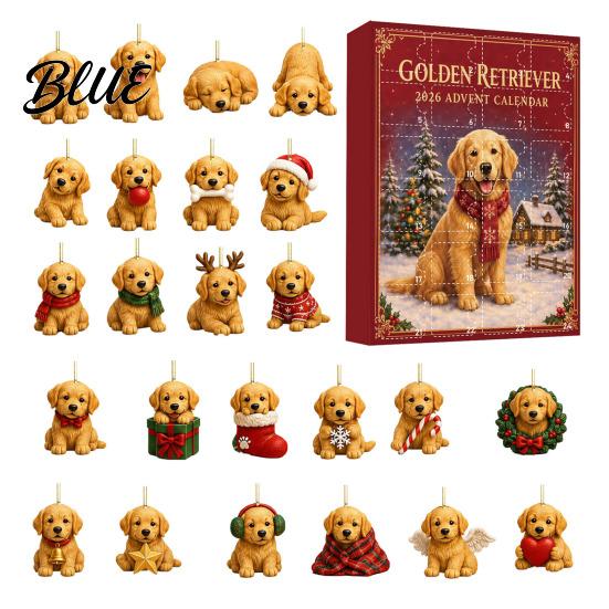 Decoraciones para Colgar en el Árbol de Navidad Calendario de Adviento Canino 2026, Cuenta Atrás de 24 Días con Piezas de Regalos para Amigos Colgantes Acrílicos Lindos 2D, Regalo para Enamorados