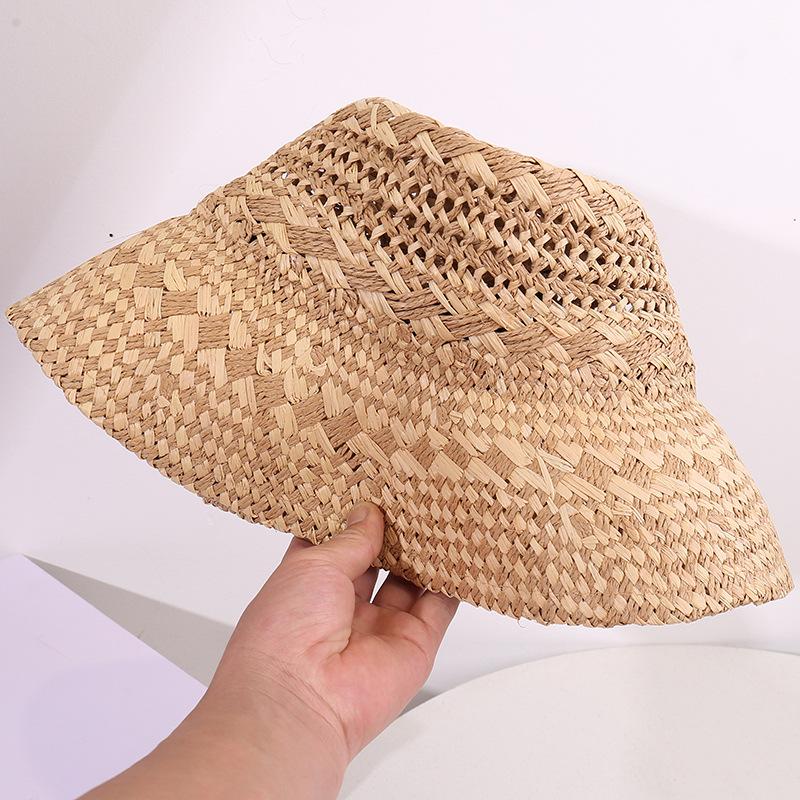 Raffia Handwoven Foldable Sun Hat for Women Outdoor Travel UV Protection Breathable Boho Chic