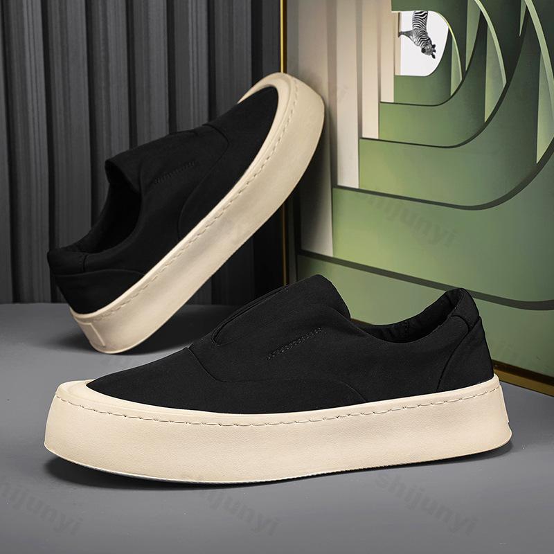 

Men s 2026 Spring New Casual Shoes Slip Breathable Comfortable Flat Shoes Fashi Trend Versatile Soft Soled Light Sneakers 39 чёрный