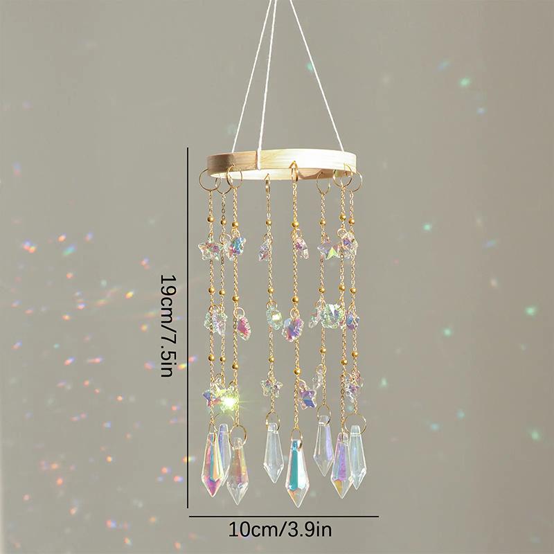 Crystal Wind Chimes Rainbow Suncatcher Window Wind Bells Crystal Hanging Pendant Outdoor Home Garden Decorations