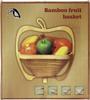 Fujiboeki Folding Bamboo Basket, 27cm Wide x 23cm Deep x 30cm High, 2-Way Trivet, Apple Design, Medium, 28681