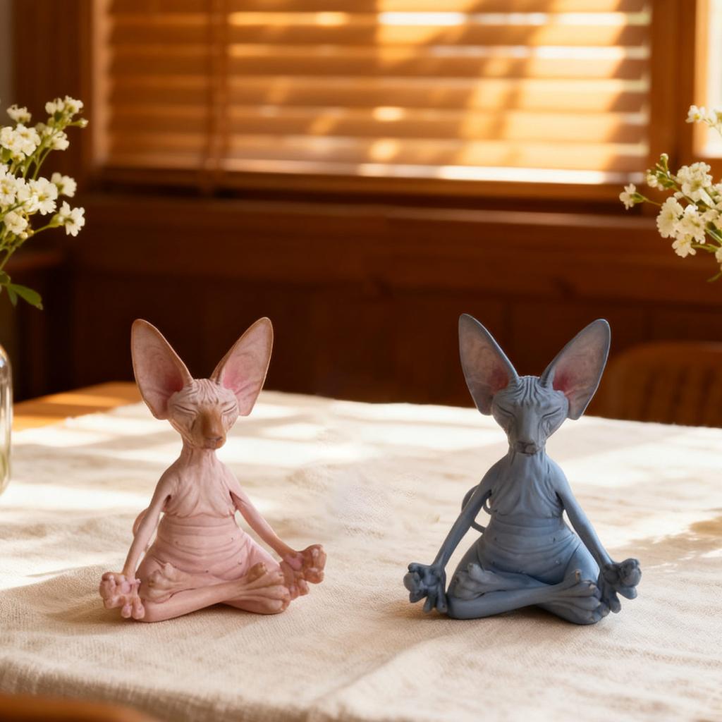 Jóga Meditace Bezsrstá kočka, Stolní ozdoba