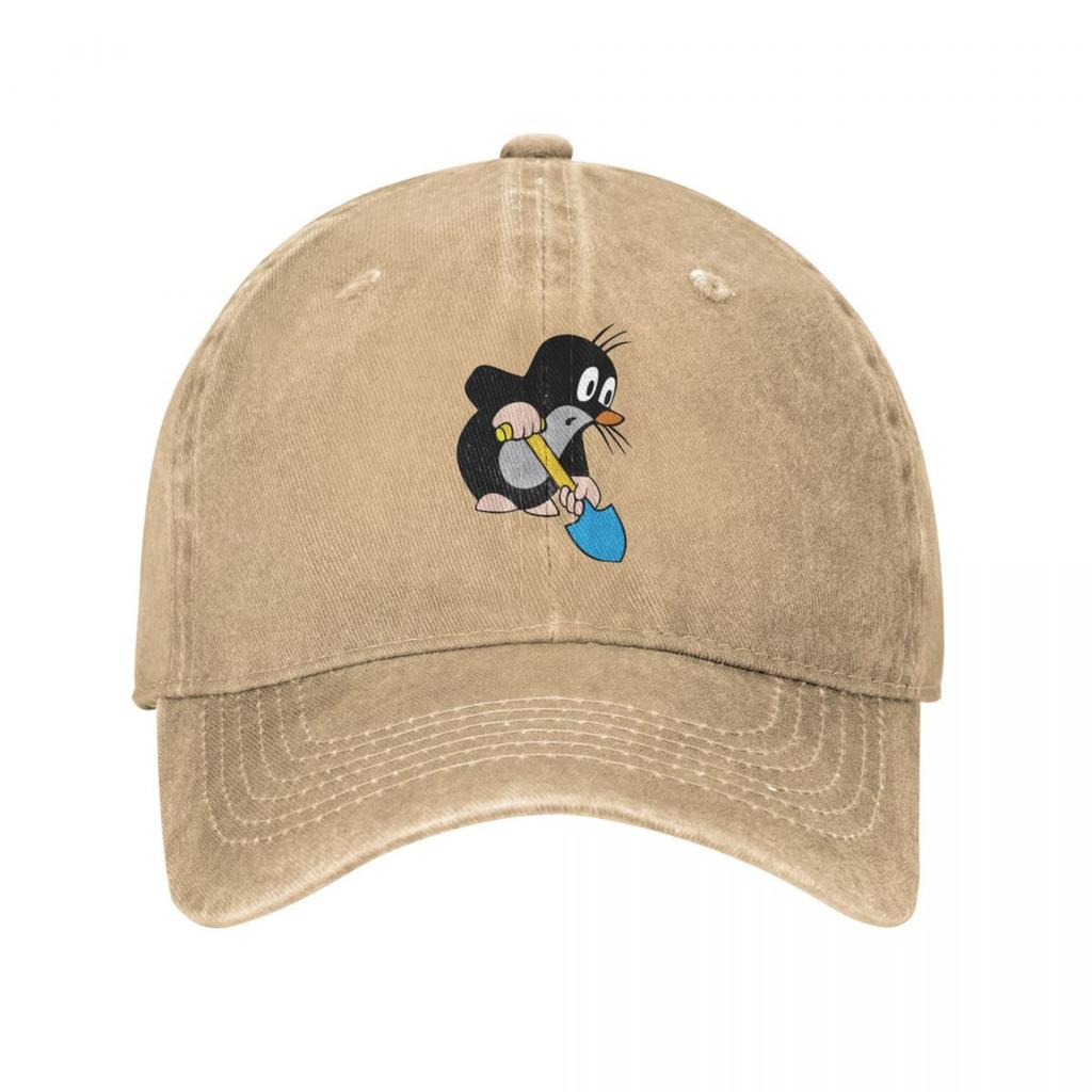Mole Digging Baseball Caps Vintage Distressed Denim Krtek Little Maulwurf Cute Cartoon Snapback Hat Unisex Women Outdoor Caps Hat
