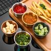 5PCS/Set Stainless Steel Mini Dipping Sauce Cup Kitchen Seasoning Dish Tomato Salad Dressing Container Saucer for Bar Restaurant