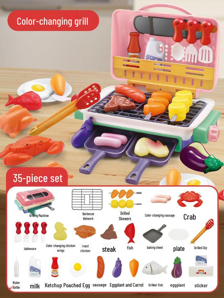 Color-Changing BBQ Grill & Skewer Playset with Lights & Sounds