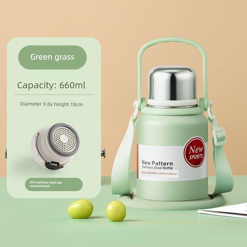 Stainless Steel 316 Large Capacity Vacuum Cup for Male and Female Students Good-looking Tea Cup Portable Car Outdoor Kettle