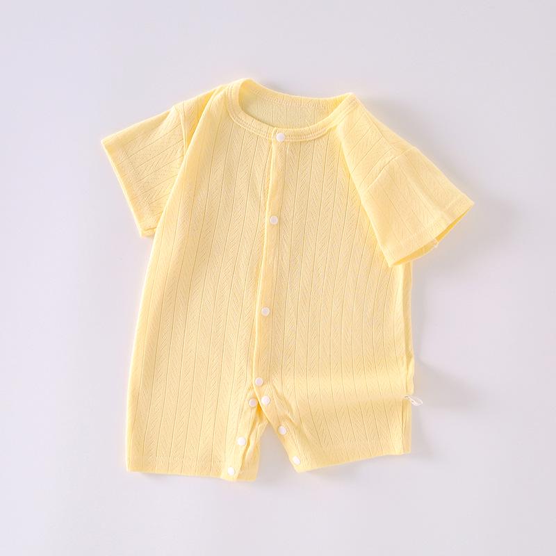 Newborn Summer Mesh Jacquard Cotton Romper - Breathable Class A One-Piece Suit