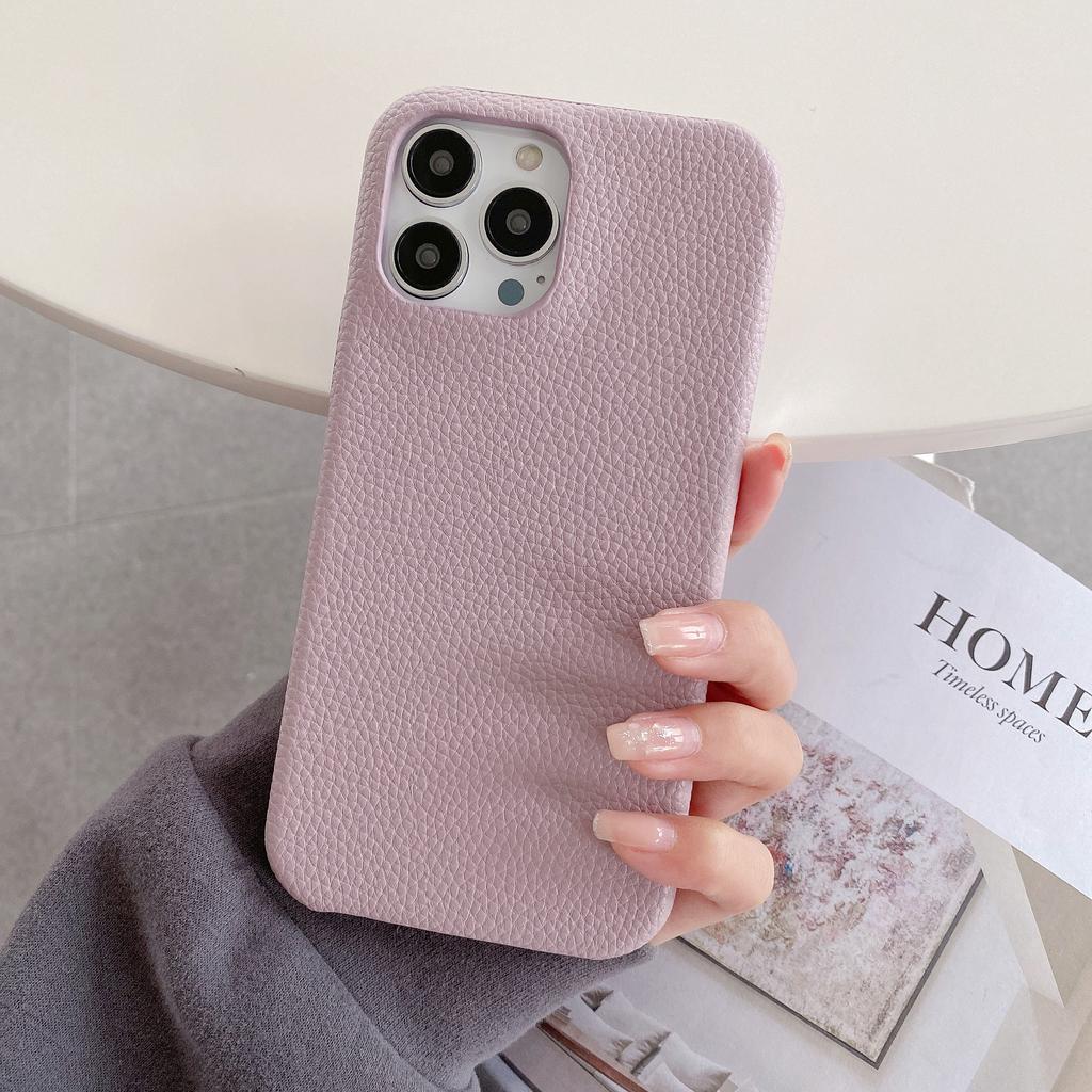 Applicable iPhone16Pro max mobile phone case Apple 14/13/12 lychee pattern mobile phone case feel X