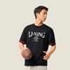 Li Ning Sports Trend Series Letter Round Neck Breathable Versatile Loose Short Sleeve T-Shirt Men Tops Black AHSV483-4