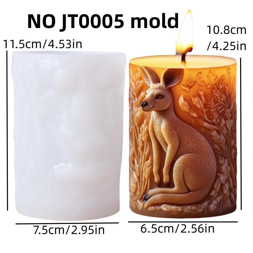 Diy Sika deer flower relief cylindrical candle silicone mold  spring and summer Sika deer stone relief cylindrical resin mold