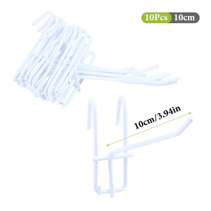 

10 шт. Прочные крючки для экрана 5/10/15/20 см толщиной 3,3 мм Крючки для подвешивания сетки из железной проволоки для супермаркета Крючки для железной сетки для сетки экрана 10cm белый