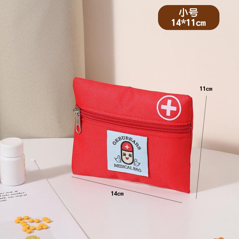 Portable First Aid Storage Bag Oxford Cloth Medicine Organizer Pouch With Zipper Compartments For Home Travel Outdoor Daily Use Small Items