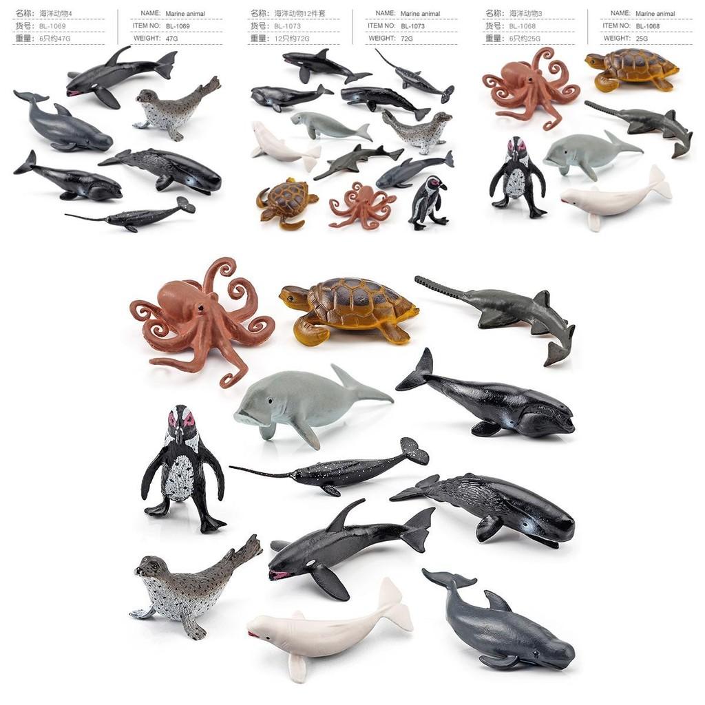 Assorted Ocean Creatures Model Collection With Lifelike Octopus Turtle Whale And Penguin Figures Ideal For Play And Educational Purposes