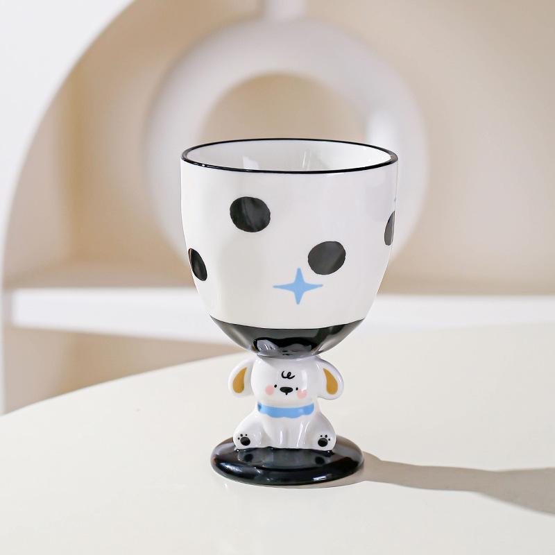 

Высокоценная керамическая расписанная вручную милая кружка-кубок с щенком для пары, сувенир, подарок на день рождения для девочки, стакан для воды 201-300ml