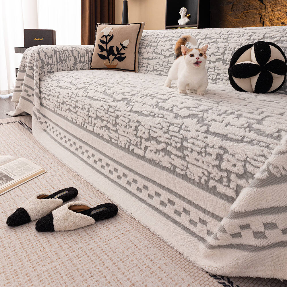 Winter Thick Plush Fabric Sofa Cover Fashion Durable Chair Pad for Living Room Comfortable Soft Furniture Protector Home Decor