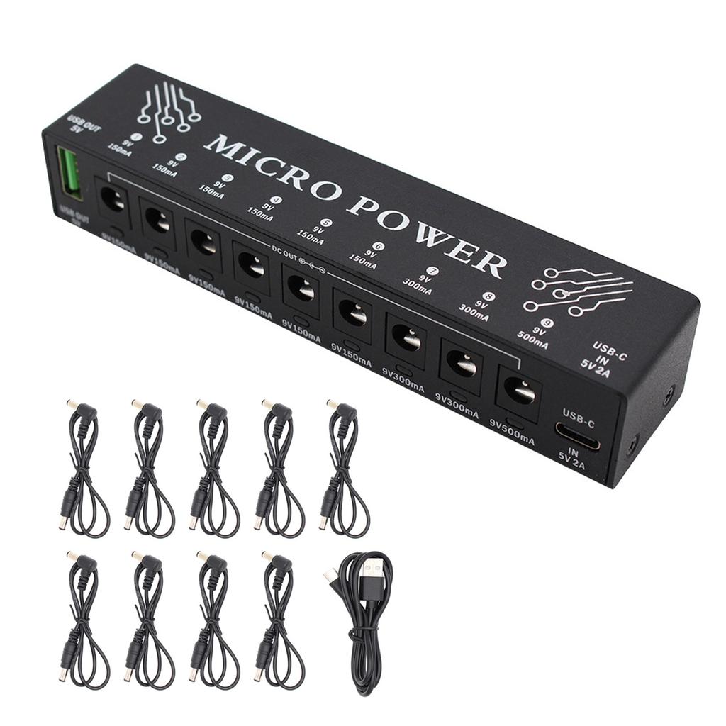 Universals Multiple Output Guitar Pedal Power Supply Light weight Compacts Overheat Protection for Homes Studio