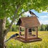 Decorative Hanging Bird Feeder Large Capacity House Shape Bird Feeding Equipment Windproof Metal Parrot Feeding Station Porch