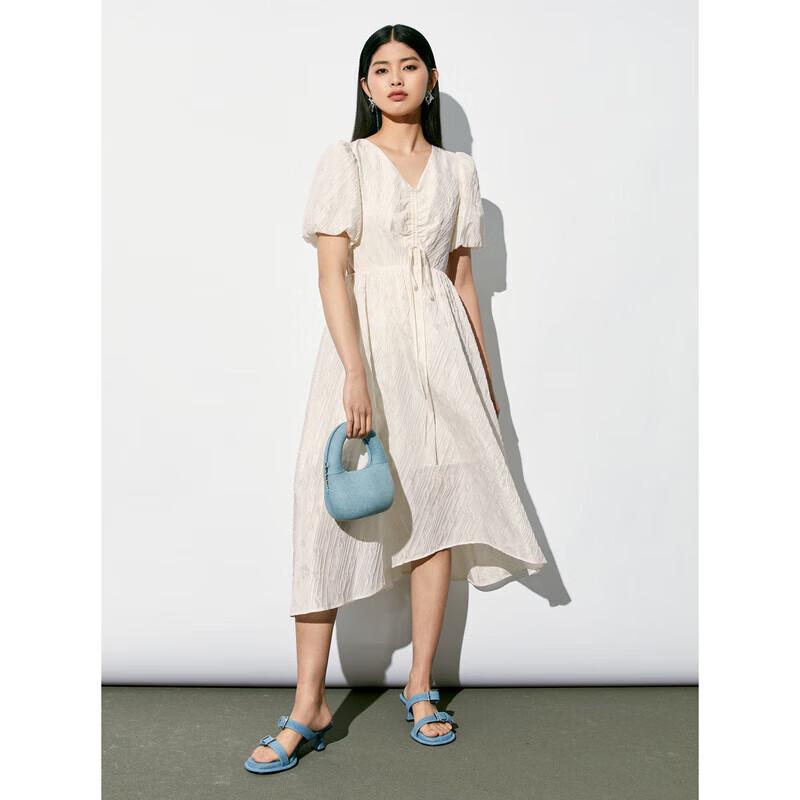 

Peacebird Women s French V-Neck Vacation Long Dress M