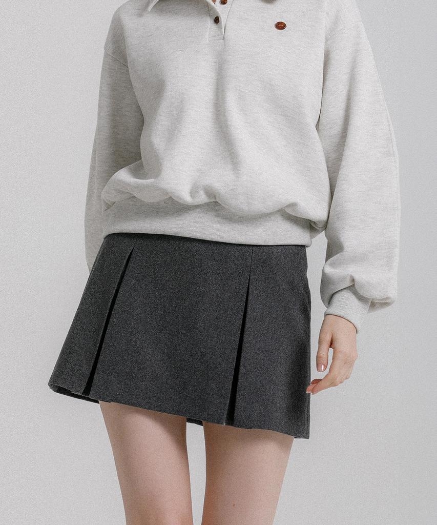 Eilubeu Wool Pleated Mini Skirt Aaqlsk102P