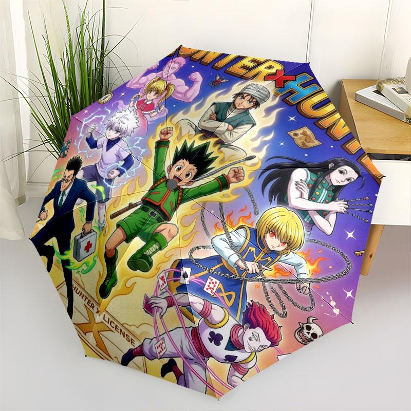 1 PC Automatic Folding Umbrella - Hunter X Hunter Pattern Portable Foldable Design With 8 Ribs Christmas Birthday Gifts