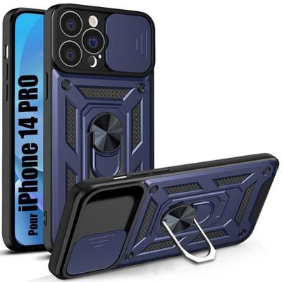 Case for iPhone 14 Pro - Ultra Resistant - Navy Blue - Integrated Stand - Rear Camera Cover