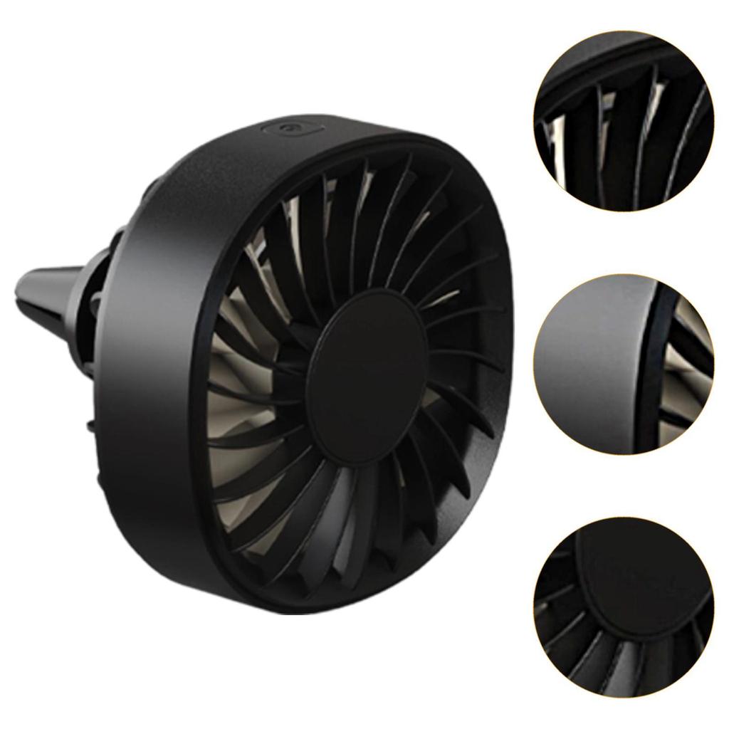 Car Vent Mini Fan Adjustable Speeds Clip on Multifunctional Compact Auto Air