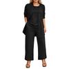 Women Summer Three Piece Set Sleeveless Top Open Front Cardigan Wide Leg Pants Casual Lounge Outfit
