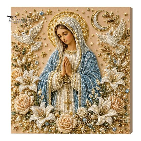 Materiali Artistici per Hobbisti Fai da Te Kit Perle di Gesù, Pittura Diamante per Adulti, Mosaico Cristiano Accessori Creativi per Camera da Letto Artigianato Gemme di Cristo Artigianato,