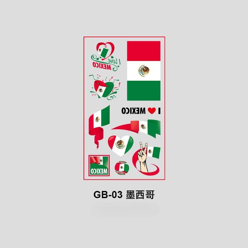 10Pcs Waterproof National Flag Temporary Tattoos for 2026 World Cup Face Body Stickers for Football Fans Match Day Decorations