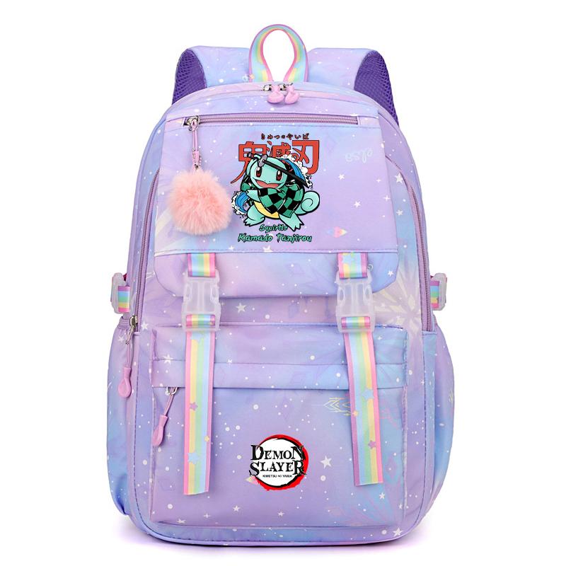 Anime Demon Slayer Backpack Computer Bagpack Sweet Soft Backpack Printed Girl Lightweight Schoolbag for Women Travel Leisure Bag Rucksack Mochila