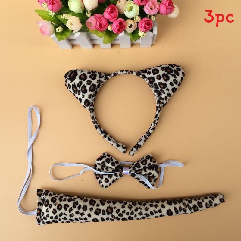 Halloween Animal Tiger Headpiece With Red Horns Demon Headband Cosplay For