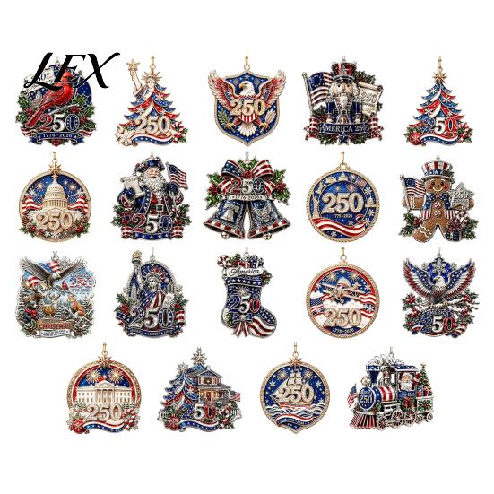 National Day Festive Ornaments 250 Anniversary USA Christmas Ornament, United States 1776-2026 250th Historic 1776 To 2026 Ornament Patriotic