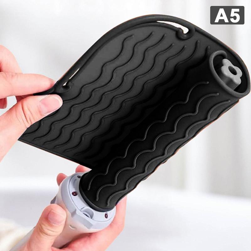 

Многофункциональный силиконовый термостойкий коврик, изоляционный коврик для выпрямителя для волос, термозавивка, щипцы для завивки волос чёрный