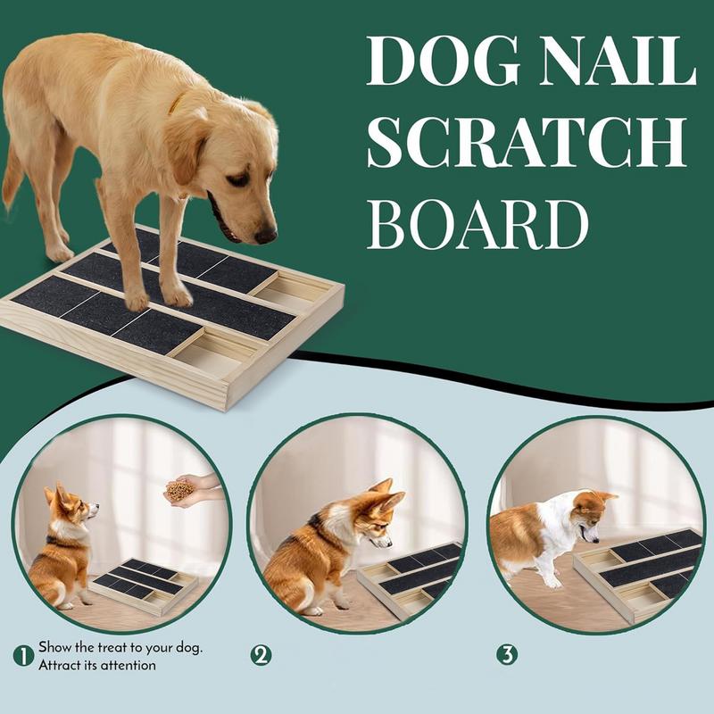 Dog Scratch Pad For Nails Scratching Dog Paw Square Sandpaper Pad With Treat Box Nail Grinder Scratcher Scratching Board