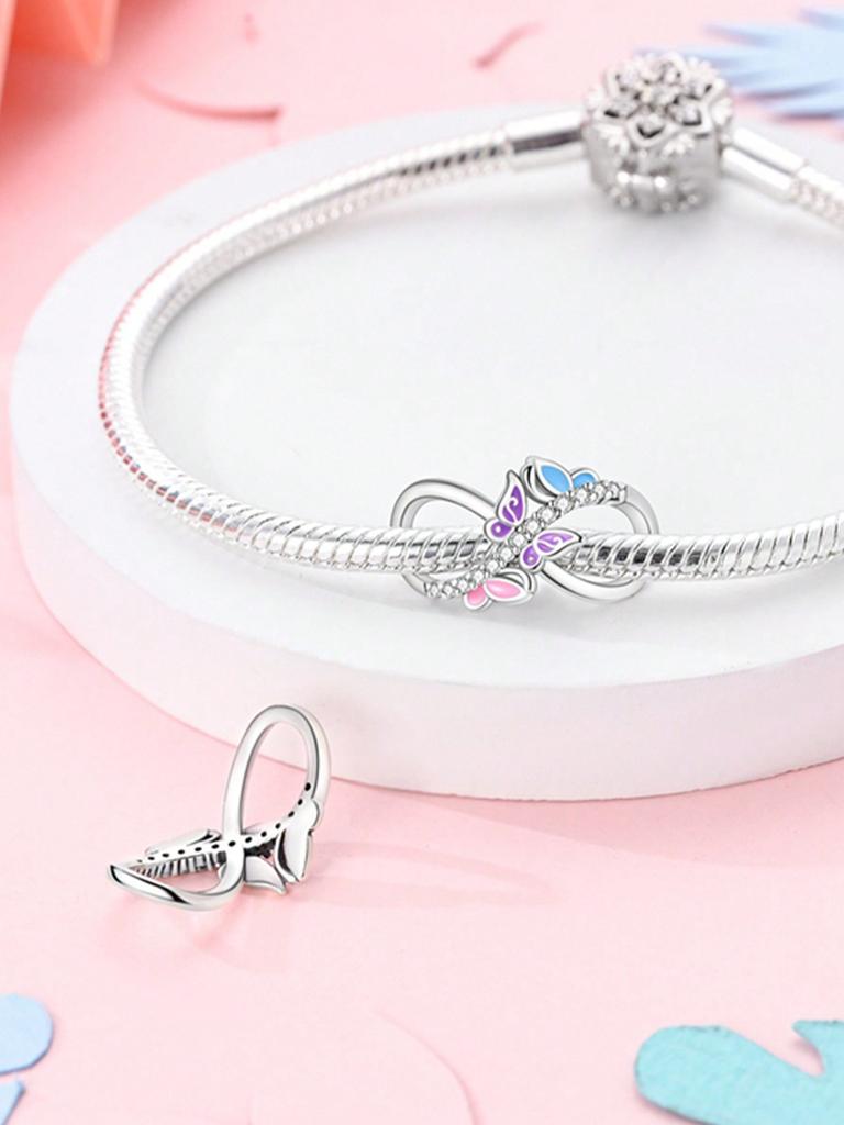 Charms Plata Colorful Birds Peacocks Butterfly Bead Copper Plated Fit Copperoriginal Bracelet For Jewelry Making Diy Charm