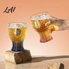 Tall Football Mug Soccer Trophy Beer Glass 400ml Capacity Mug Clear Glass