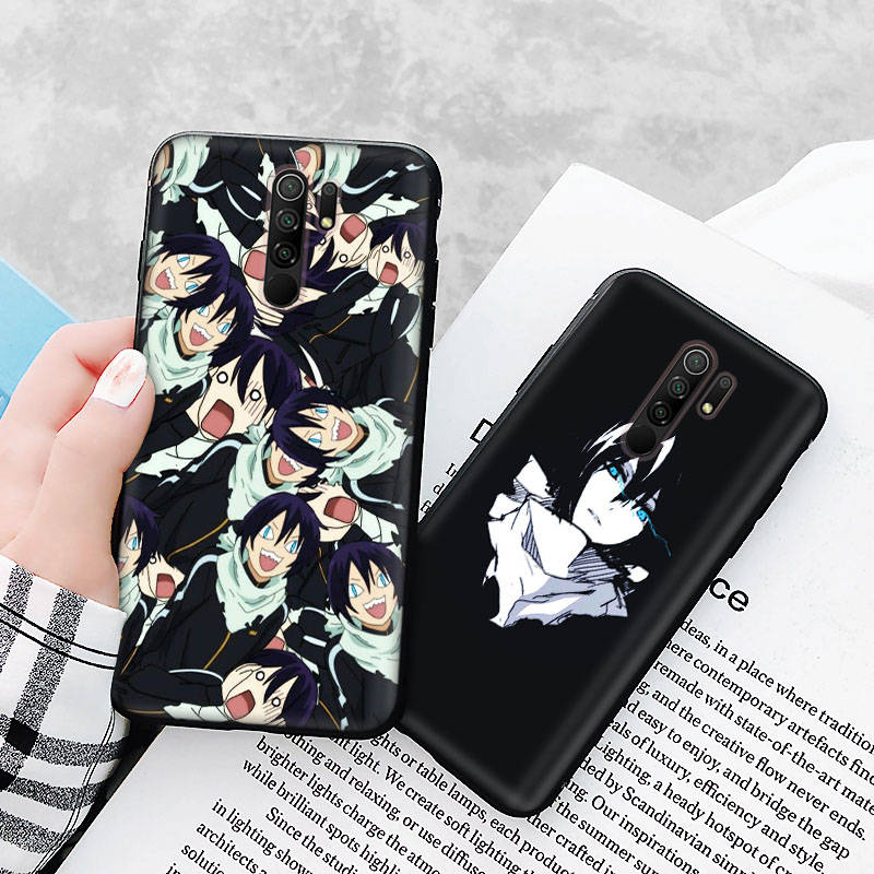 Schwarze Hülle für Xiaomi Redmi 13C Note 9 iPhone XR 7 8 14 15 11 12 13 X XS Pro Max Samsung A25 S23 S24 FE Ultra Plus Noragami Anime