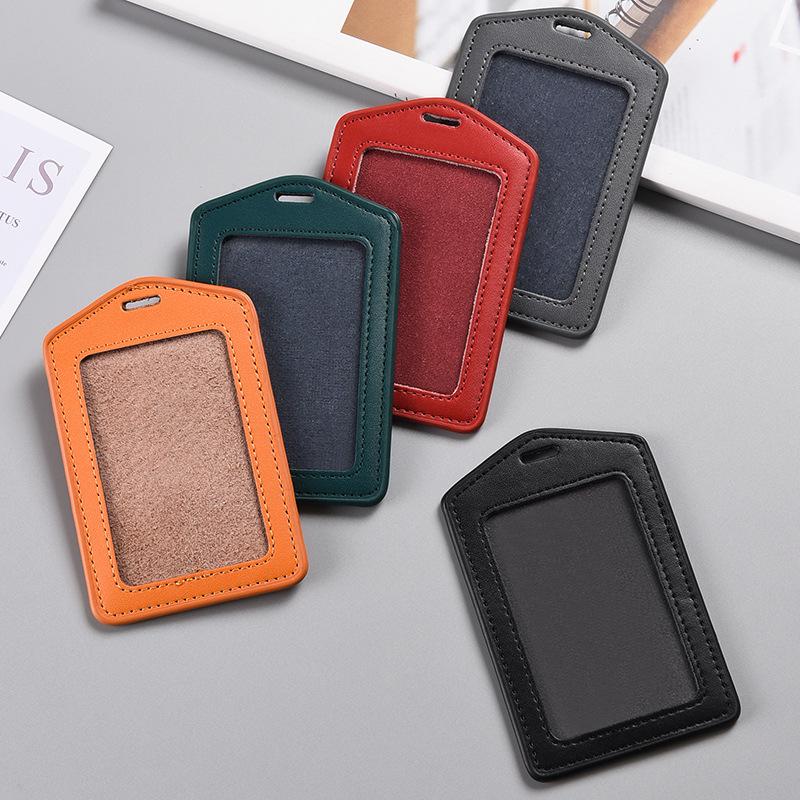 Genuine Leather ID Badge Holder for Work
